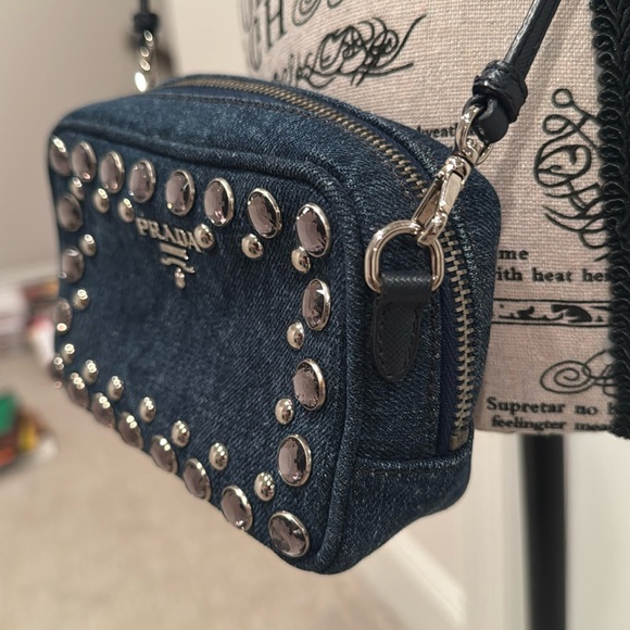 Prada Embellished Denim Mini Crossbody Bag - Picture 7 of 17